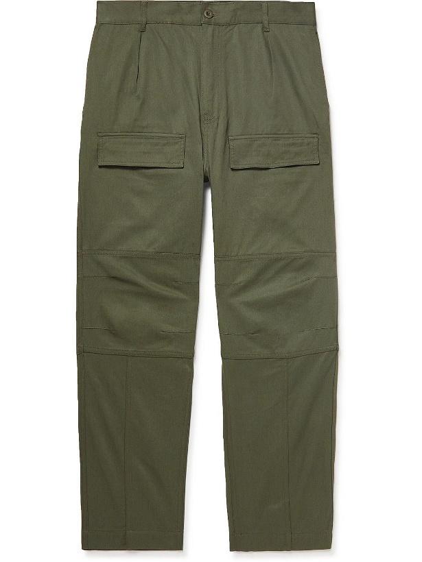 Photo: Maison Kitsuné - Straight-Leg Cotton-Twill Cargo Trousers - Green