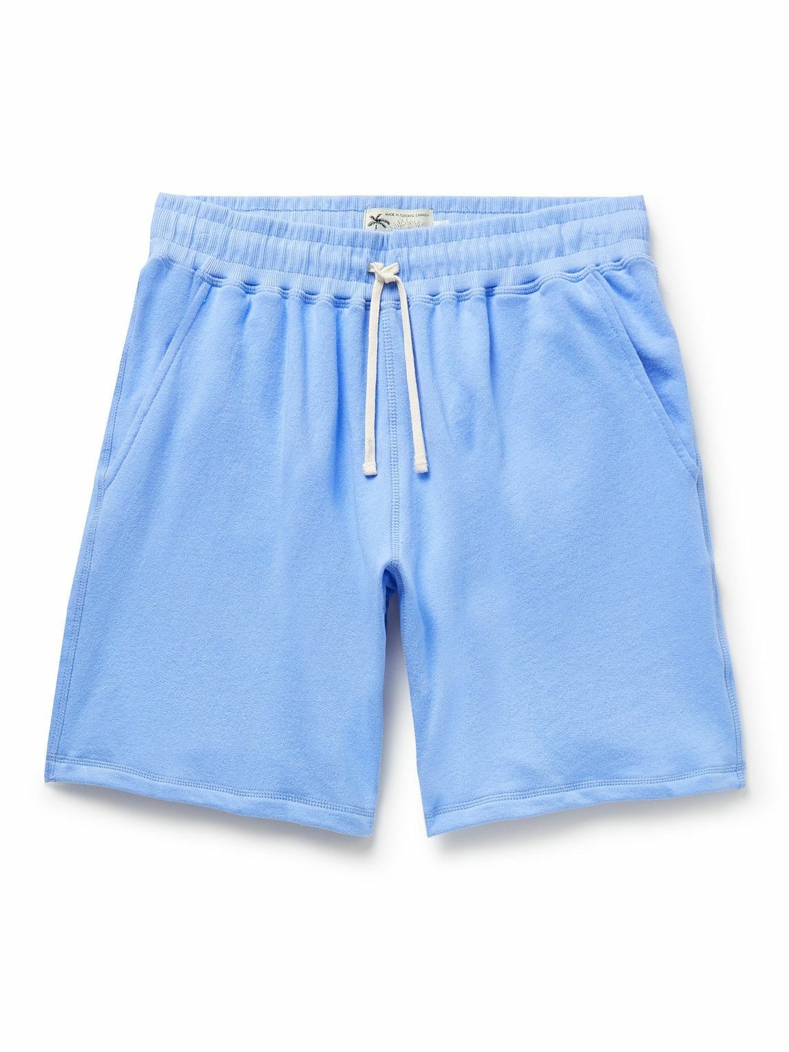 Photo: Bather - Straight-Leg Organic Cotton-Jersey Shorts - Blue