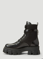 Patch-Pocket Leather Ankle Boots in Black