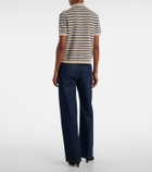 Velvet Striped cashmere polo sweater