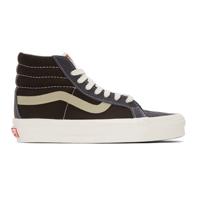 Photo: Vans Blue and Brown OG Sk8-Hi LX Sneakers