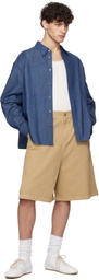 LE17SEPTEMBRE Tan Over-Dyeing Bermuda Denim Shorts