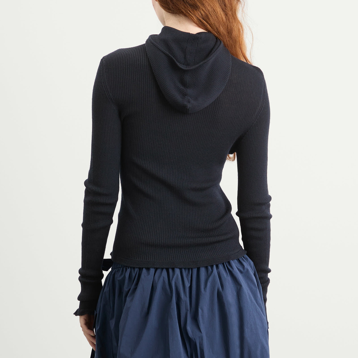 Cecilie Bahnsen Women's Belma Merino Knit Hoodie in Navy