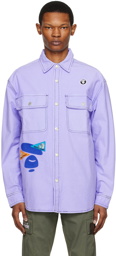 AAPE by A Bathing Ape Purple Embroidered Shirt