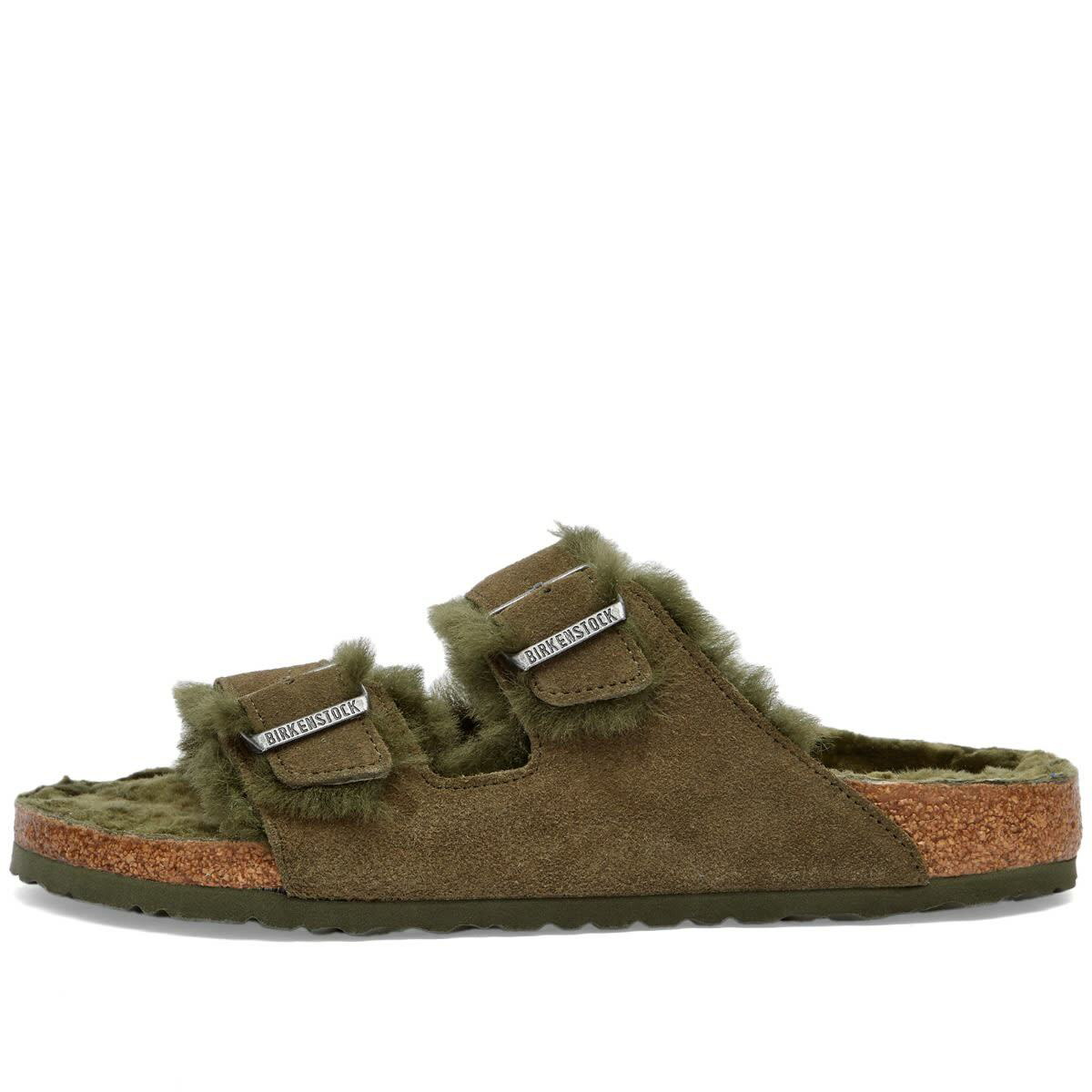Birkenstock Arizona Shearling in Thyme Suede Birkenstock