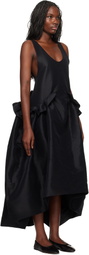Kika Vargas SSENSE Exclusive Black Ramya Midi Dress