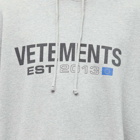 Vetements Flag Logo Hoody in Grey Melange