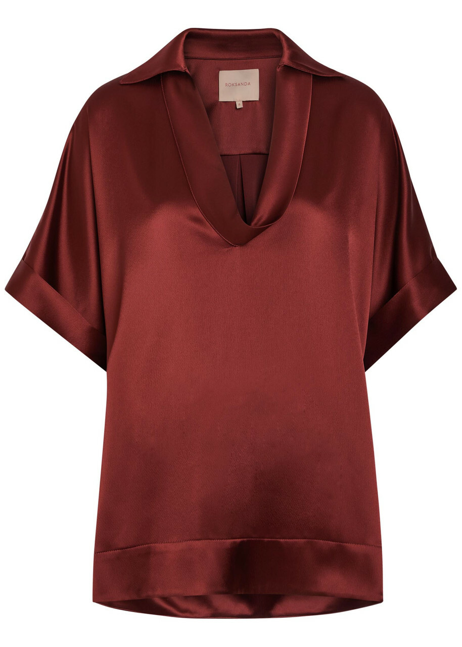 Roksanda Enira Satin top Burgundy