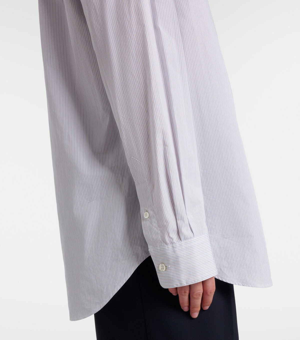The Row Gavina pinstriped cotton poplin shirt