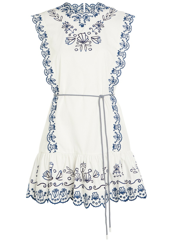 Photo: Alemais Leela Embroidered Cotton Mini Dress Cream