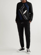 Fendi - FF Teddy Logo-Embroidered Fleece-Trimmed Cotton-Jersey Sweatshirt - Black