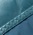 Bottega Veneta - Panelled Intrecciato Leather and Shell Quilted Down Jacket - Men - Blue