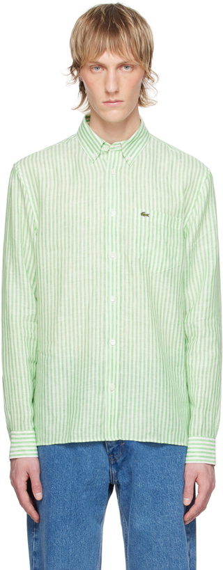 Photo: Lacoste Green & White Striped Shirt