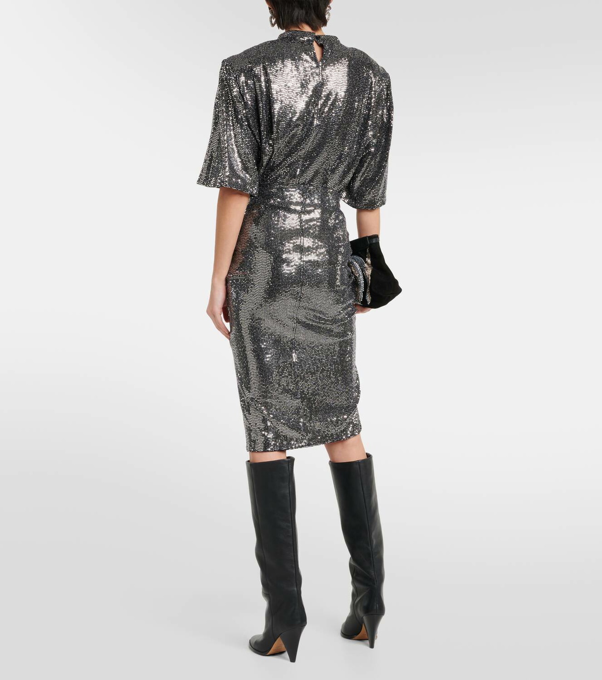 Marant Etoile Dolene ruffled sequined tulle skirt