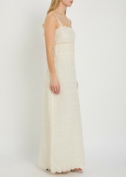 Solaqua Mila Embroidered Cotton Midi Dress Ivory