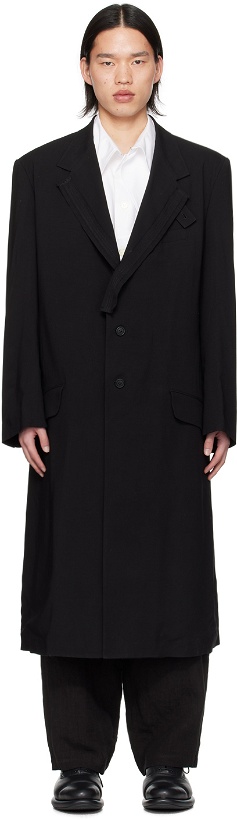 Photo: Y's For Men Black Single-Breasted Coat