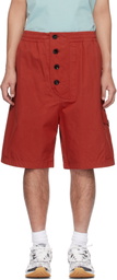 Bottega Veneta Red Light Cotton Twill Shorts