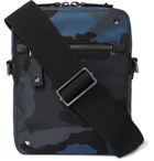 Valentino - Valentino Garavani Leather-Trimmed Camouflage-Print Canvas Messenger Bag - Men - Navy