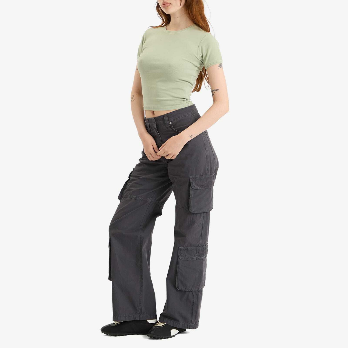 Represent Women's Initial Baby T-Shirt in Desert Sage