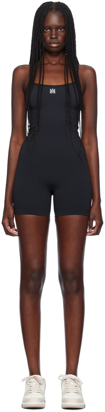 Photo: AMIRI Black MA Ribbed Seamless Romper