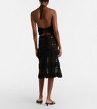 Anna Kosturova Filigree crochet cotton midi skirt