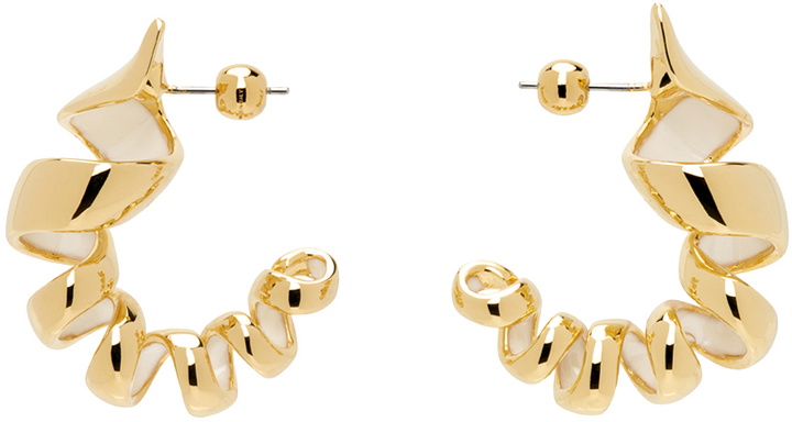 Photo: Lanvin Gold Melodie Ribbon Hoop Earrings
