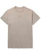 Fear of God - Logo-Flocked Cotton-Jersey T-Shirt - Gray