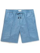 BRIONI - Sydney Slub Linen Drawstring Bermuda Shorts - Blue