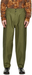 Nicholas Daley Green Pleated Trousers