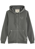 True Religion Big T Hooded Cotton-blend Sweatshirt Grey