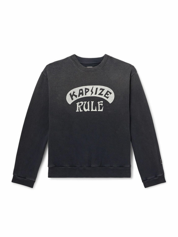 Photo: KAPITAL - Printed Cotton-Jersey Sweatshirt - Black