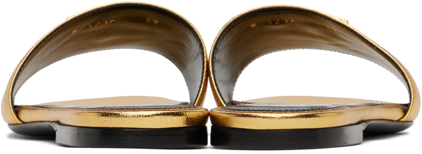 TOM FORD Gold Metallic Slides TOM FORD