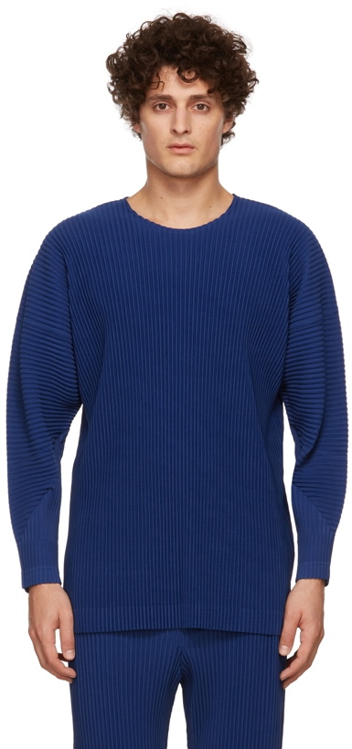 Photo: Homme Plissé Issey Miyake Blue Monthly Colors December Long Sleeve T-Shirt