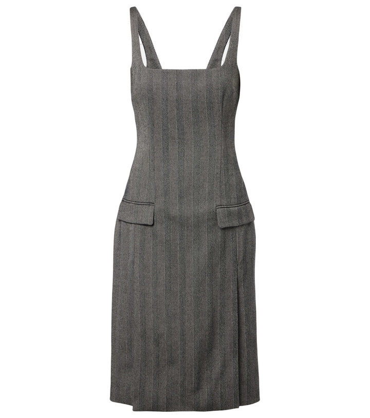 Photo: Ferragamo Chevron wool-blend midi dress