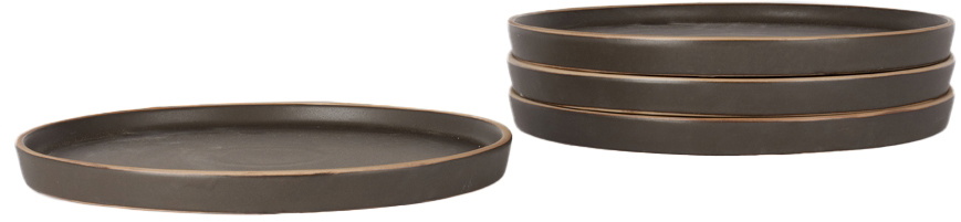 Lineage Ceramics Black Entrée Plate, 4 pcs