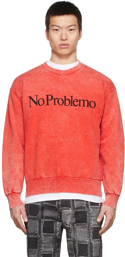 Photo: Aries Red 'No Problemo' Sweatshirt