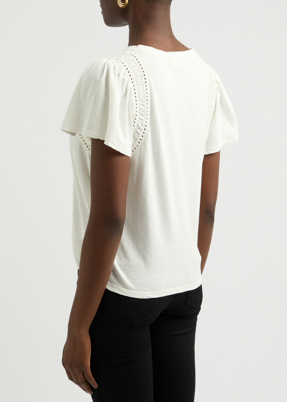 Paige Paisley Cotton-blend T-shirt Off White
