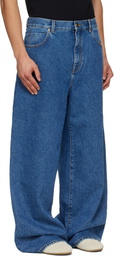 Balmain Blue Wide-Leg Jeans