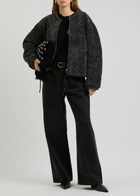 Isabel Marant étoile Abelina Velvet Devoré Bomber Jacket Grey