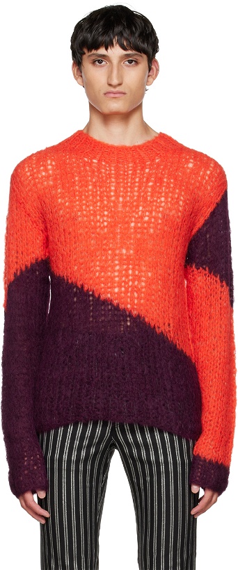 Photo: Anna Sui SSENSE Exclusive Orange & Purple Nuwave Sweater