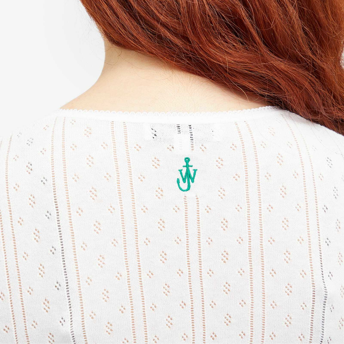 JW Anderson Women's Pointelle Cap Sleeve Top in White