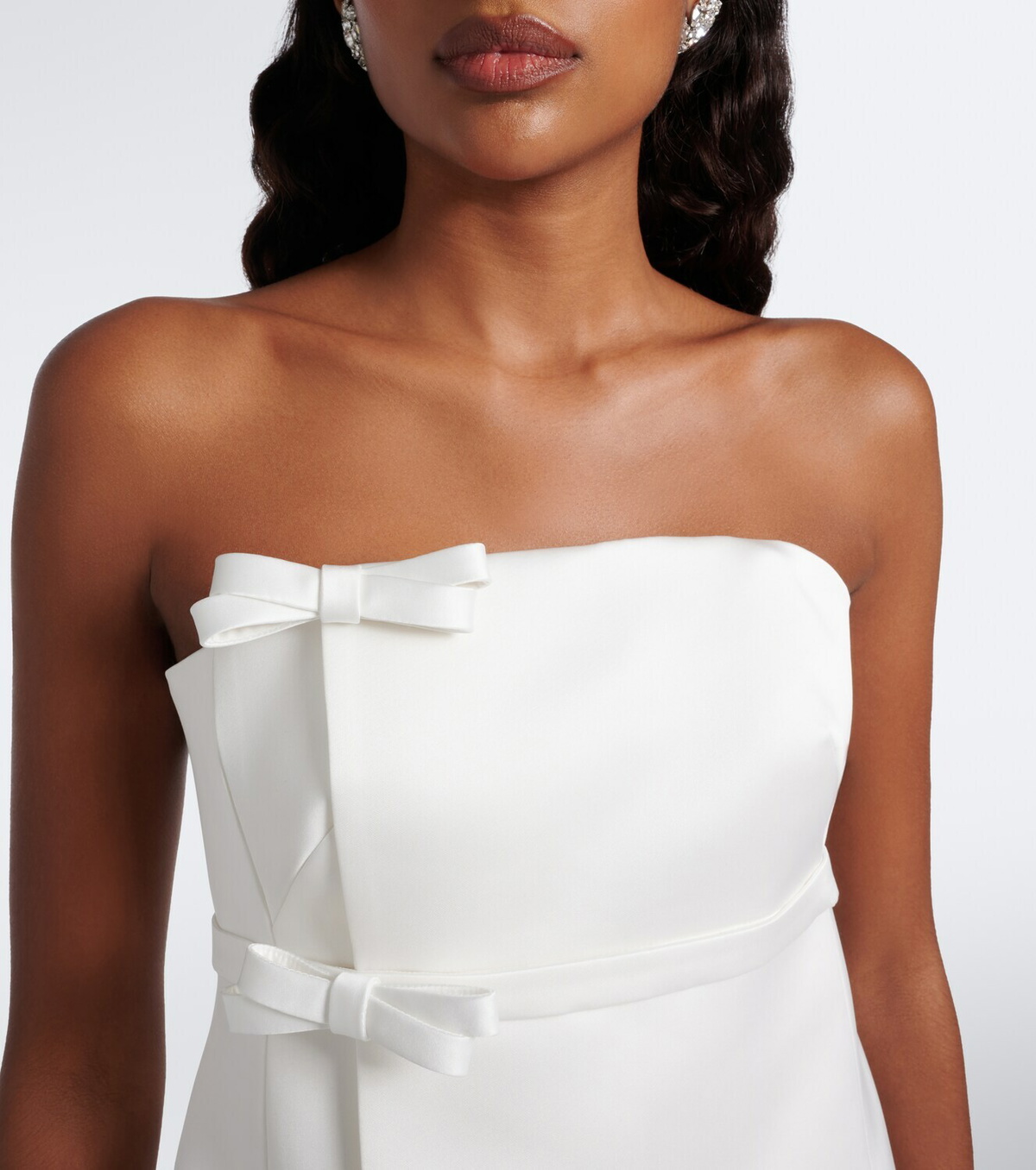 Safiyaa Bridal Leera bow-detail crêpe minidress