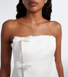 Safiyaa Bridal Leera bow-detail crêpe minidress