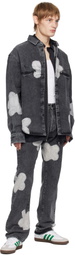 FORMA Black Bleached Flowers Denim Shirt