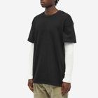 Members of the Rage Men's Long Sleeve Waffle Double T-Shirt in Black/White