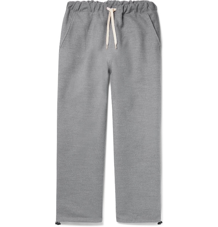 Photo: Remi Relief - Melton Tapered Brushed-Jersey Drawstring Trousers - Gray