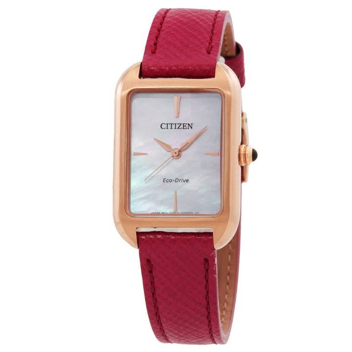 Photo: Citizen L Eco-Drive White Mother of Pearl Dial Watch EM1193-08D