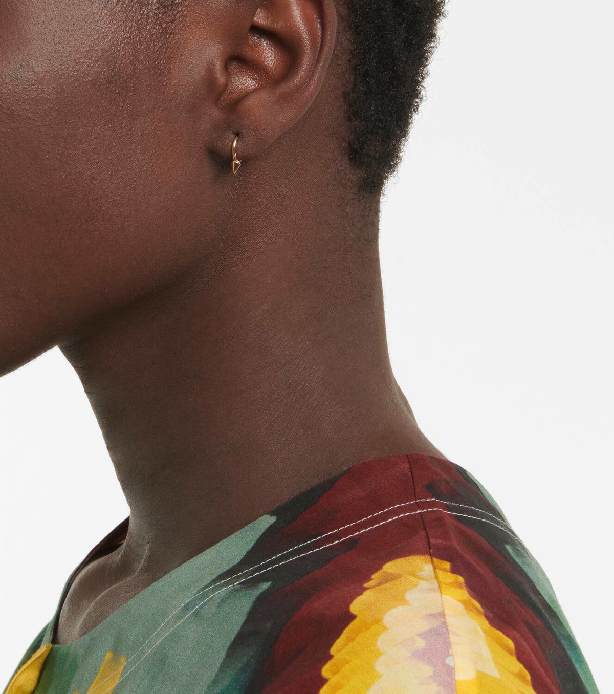 【Maria Tash】 Clicker14カラットゴールドシングルイヤリング Triple Long Spike Hoop Earring Yellow Gold 6.5mm | MARIA TASH