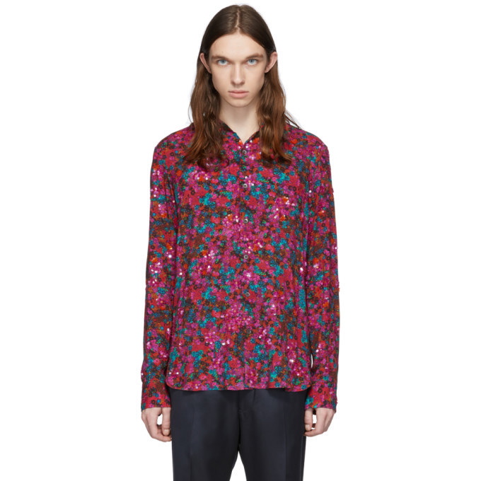 Photo: Dries Van Noten Red and Purple Floral Shirt