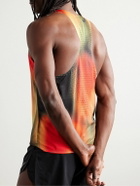 NIKE RUNNING - Aeroswift Elite Entry Slim-Fit Printed Dri-FIT ADV Mesh Tank Top - Orange